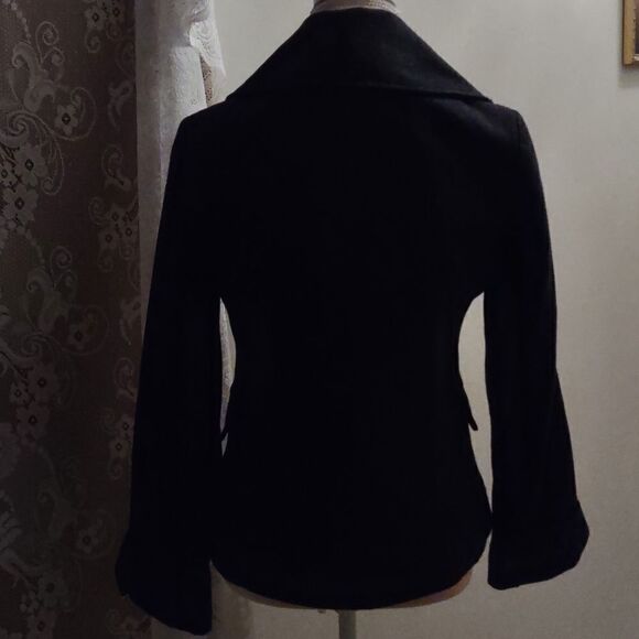 Guess Wool Blend Black Jacket Women's Size S Classic Double breasted Coat - Picture 4 of 10